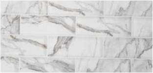 25X50 BISEL CALCATTA BIANCO BRILLO