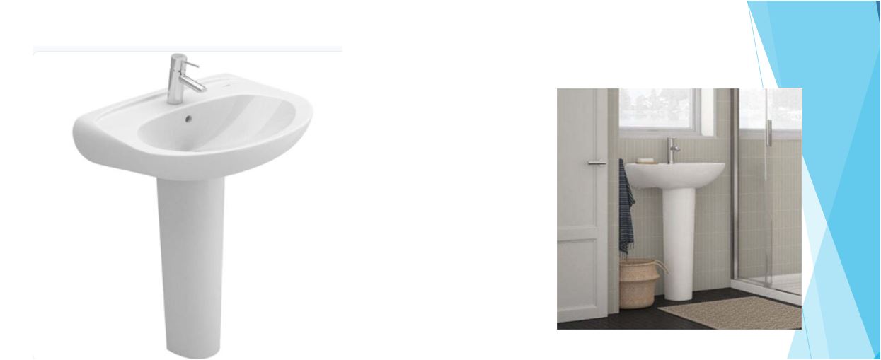 LAVABO 55 BLANCO + PIE + GRIFO + TUBO MAGICO + CODO