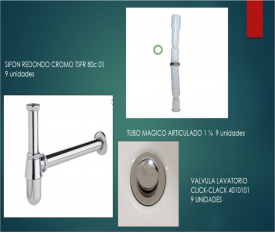 LAVABO 55 BLANCO + PIE + GRIFO + TUBO MAGICO + CODO_246